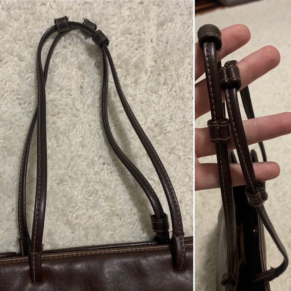 VINTAGE Dark Brown Faux Leather-Like Braided Bag Mini Purse - Picture 13 of 16